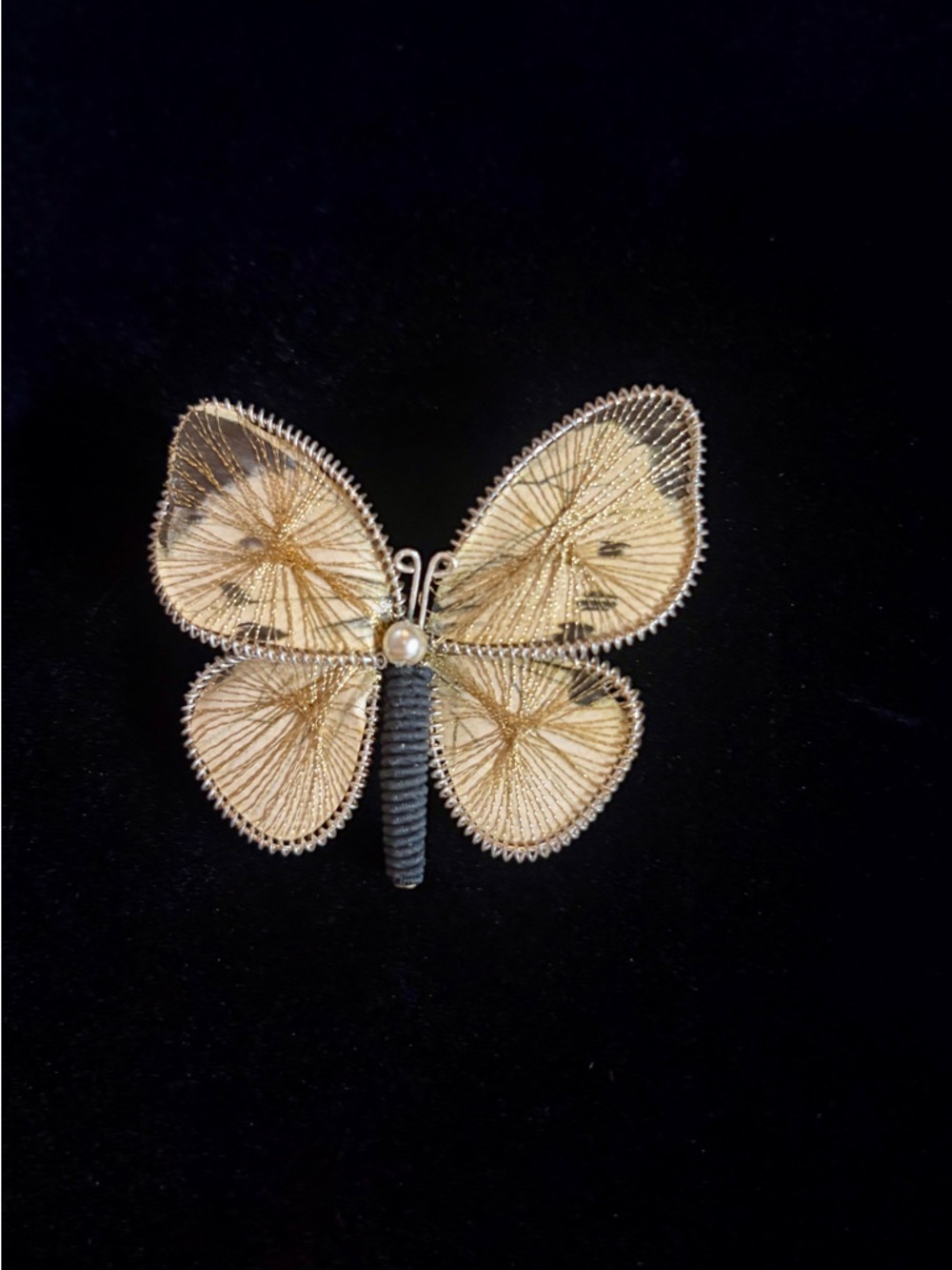 Vintage Butterfly Brooch Handmade - West Germany 1960s - 1970s - Picture 5 of 10